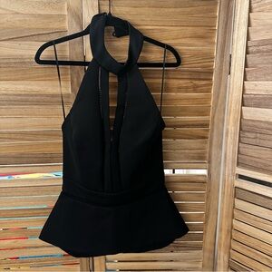 Nicholas Black Halter Peplum  Top in black size 10
